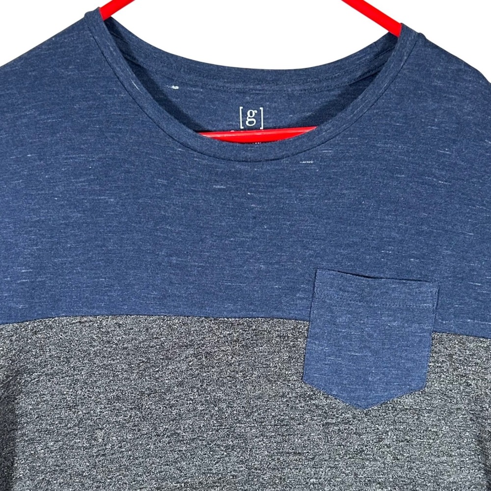 George Mens SS Tri Panel Pocket Tee‎ Navy Blue Charcoal Black XL New